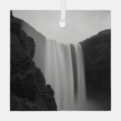Waterval | Skogafoss Waterfall, IJsland Glas Ornament (Achterkant)