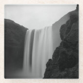 Waterval | Skogafoss Waterfall, IJsland Glazen Onderzetter (Voorkant)