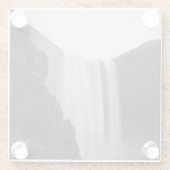 Waterval | Skogafoss Waterfall, IJsland Glazen Onderzetter (Achterkant)