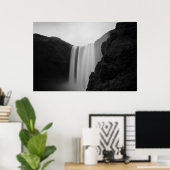 Waterval | Skogafoss Waterfall, IJsland Poster (Thuiskantoor)