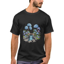 Waterval, stenen brug en bloemen