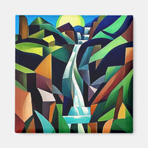 Waterval stroomt de berg af 4 magneet
