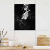 Waterval Šum in zwart-wit Poster (Keuken)