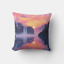 Waterval Sunset Pillow 2 verschillende kanten Kussen