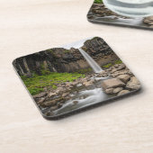 Waterval | Svartifoss Waterfall, IJsland Bier Onderzetter (Linkerzijde)