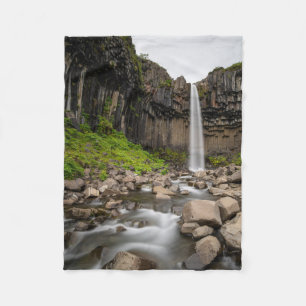 Waterval   Svartifoss Waterfall, IJsland Fleece Deken