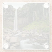 Waterval | Svartifoss Waterfall, IJsland Glazen Onderzetter (Achterkant)