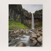 Waterval | Svartifoss Waterfall, IJsland Legpuzzel (Verticaal)