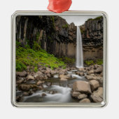 Waterval | Svartifoss Waterfall, IJsland Metalen Ornament (Voorkant)