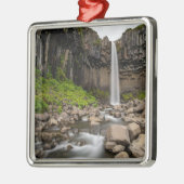 Waterval | Svartifoss Waterfall, IJsland Metalen Ornament (Links)