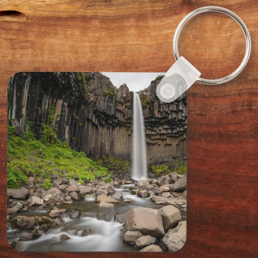 Waterval | Svartifoss Waterfall, IJsland Sleutelhanger (Achterkant)