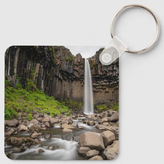 Waterval | Svartifoss Waterfall, IJsland Sleutelhanger (Achterkant)
