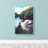 Waterval - Tahquamenon Herfsten, MI | Canvas Print (Insitu (Houten vloer))