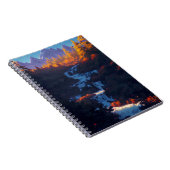 Waterval te midden van betoverende dennenbos notitieboek (Rechterzijde)