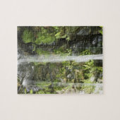 Waterval, Temperate regenwoud, Nieuw-Zeeland. Legpuzzel (Horizontaal)