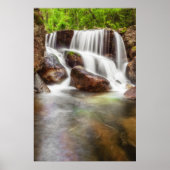 Waterval tijdens de herfst bij de Queimadela Dam Poster (Voorkant)