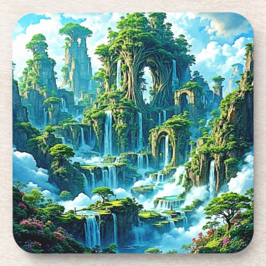 Waterval Tree Kingdom Dream Bier Onderzetter (Voorkant)
