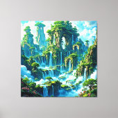 Waterval Tree Kingdom Dream Canvas Afdruk (Voorkant)