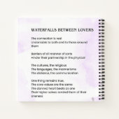 Waterval tussen geliefden Verheffend gedicht Poste Notitieboek (Achterkant)