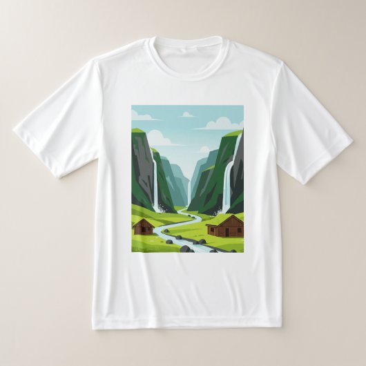 Waterval uitzicht t-shirt (Laagn)