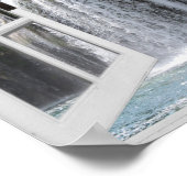 Waterval Uitzicht Trompe l'oeil Nep Raam Poster (Hoek)