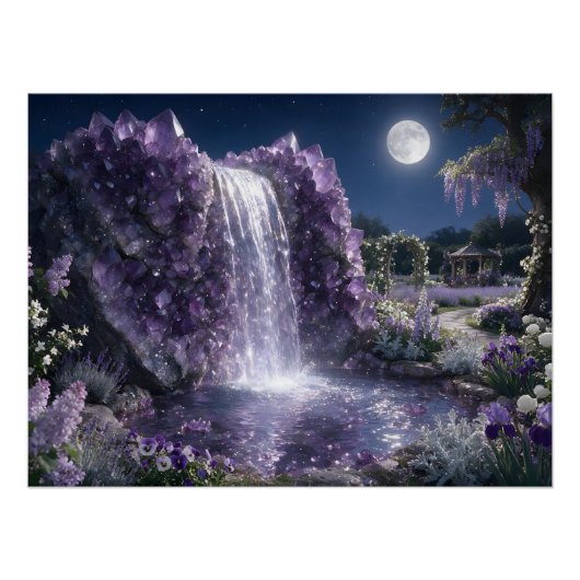 Waterval van Amethyst in februari Perfect Poster (Voorkant)
