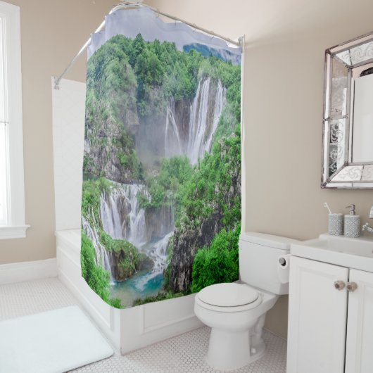 Waterval van de meren van Plitvice Douchegordijn (In situ)