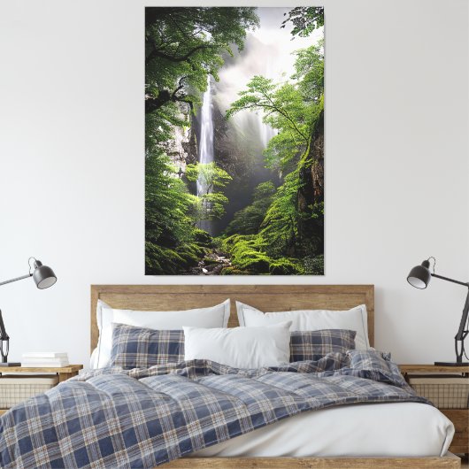 Waterval van de wilde ziel canvas afdruk (Insitu (Slaapkamer))