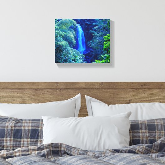 Waterval van het eiland canvas afdruk (Insitu (Slaapkamer))