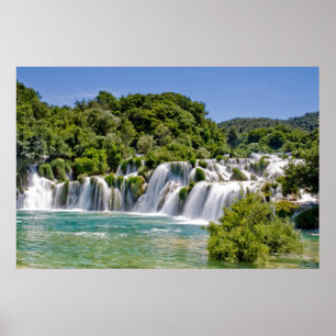 Waterval van het nationale park Krka in Kroatië i Poster