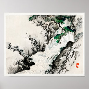 Waterval van Kono Bairei (1844-1895) Poster