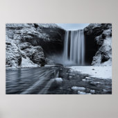 WATERVAL VAN SKÓGAFOSS, IJSLAND - ZWART EN WITTE POSTER (Voorkant)