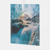 Waterval | Vatnajokull Glacier, Oost-IJsland Glas Ornament (Voorkant links)