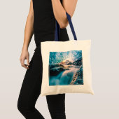 Waterval | Vatnajokull Glacier, Oost-IJsland Tote Bag (Voorkant (product))