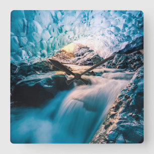Waterval Vatnajokull Glacier, Oost-IJsland Vierkante Klok