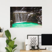 Waterval verbluffend turquoise water meer Jasna, S Poster (Thuiskantoor)