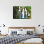 Waterval verhoogd zicht, Kroatië Canvas Afdruk (Insitu (Slaapkamer))