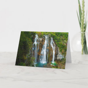 Waterval verhoogd zicht, Kroatië Feestdagen Kaart
