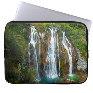 Waterval verhoogd zicht, Kroatië Laptop Sleeve