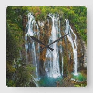 Waterval verhoogd zicht, Kroatië Vierkante Klok