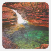 Waterval Vierkante Sticker (Voorkant)