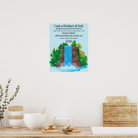 Waterval Wall Art, het product van God Poster (Keuken)