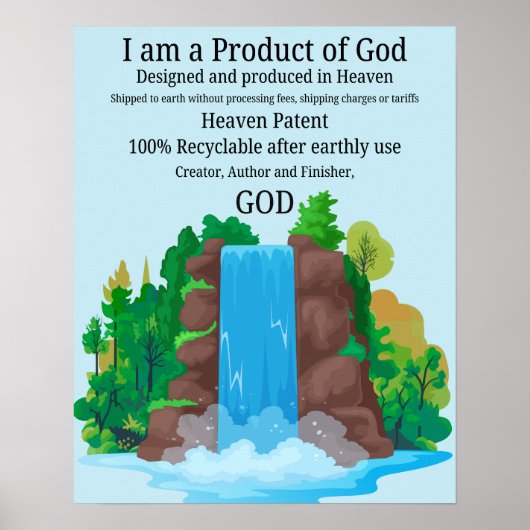 Waterval Wall Art, het product van God Poster (Voorkant)