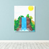 Waterval Wandkunst Canvas Afdruk (Insitu (Houten vloer))