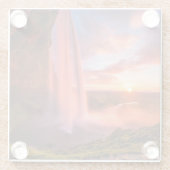 Waterval | Waterval in Seljalandsfoss Glazen Onderzetter (Achterkant)