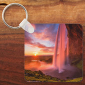 Waterval | Waterval in Seljalandsfoss Sleutelhanger (Voorkant)