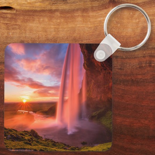 Waterval | Waterval in Seljalandsfoss Sleutelhanger (Achterkant)