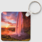 Waterval | Waterval in Seljalandsfoss Sleutelhanger (Achterkant)