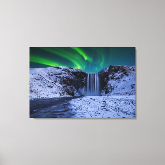 Waterval | Waterval Skógafoss Canvas Afdruk (Voorkant)