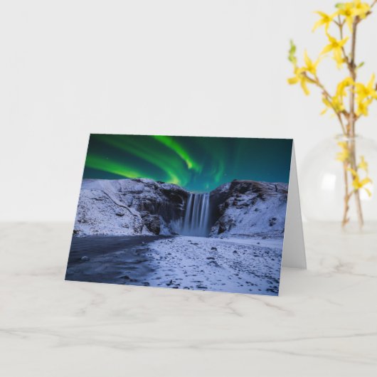 Waterval | Waterval Skógafoss Kaart (Gele Bloem)